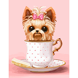 Картина за номерами Rosa Start "Cute Dog in a Cup" 35 х 45 см.