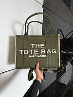 Женская сумка шопер Marc Jacobs Tote Bag Textile (зеленая) Gi8419 стильная с короткими ручками текстиль