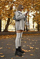 Вовняні теплі панчохи світло-сірого кольору