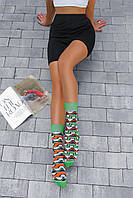 Яркие высокие носки из хлопка с рисунком