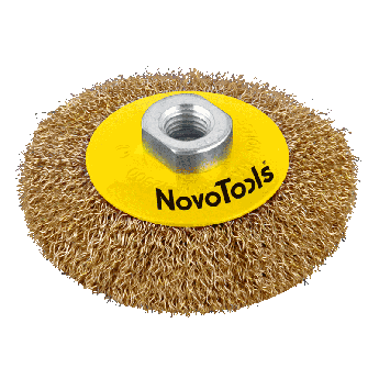 Щітка конусна NovoTools мідний дріт 115 мм M14х2