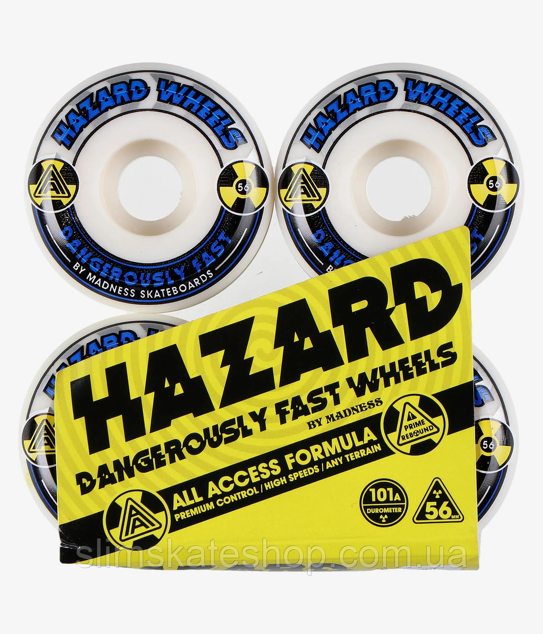 Колеса для скейту Hazard Alarm Conical White/Blue 56mm 101a