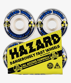 Колеса для скейту Hazard Alarm Conical White/Blue 56mm 101a