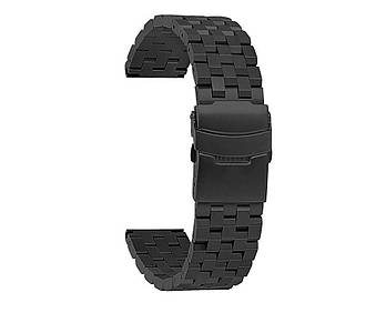 Ремінець BeWatch 22 мм сталевий Quadro для Samsung Gear S3 Galaxy Watch 46 mm Active 2 44 mm Чорний (1024401)