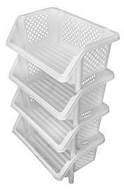 Етажерка універсальна на 4 секції біла (ПолімерАгро) 60*38*90 см