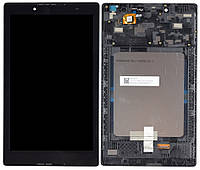 Дисплей Lenovo Tab 2 A8-50F/A8-50LC/TB3-850F Tab 3 тачскрин модуль чорний оригінал у рамці сірого кольору