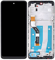 Дисплей модуль тачскрин Motorola XT2133-2 Moto G60s чорний з рамкою