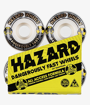 Колеса для скейту Hazard Alarm Conical White/Gold 54mm 101a
