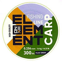 Леска рыбацкая, ZEOX Element Carp Fluo Green, 300м, сечение 0,256мм