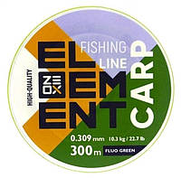 Рыбацкая леска, ZEOX Element Carp Fluo Green, 300м, сечение 0,309мм