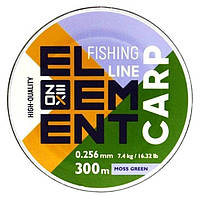 Леска рыбацкая, ZEOX Element Carp Moss Green, 300м, сечение 0,256мм