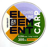 Леска рыбацкая, ZEOX Element Carp Multicolor, 300м, сечение 0,256мм