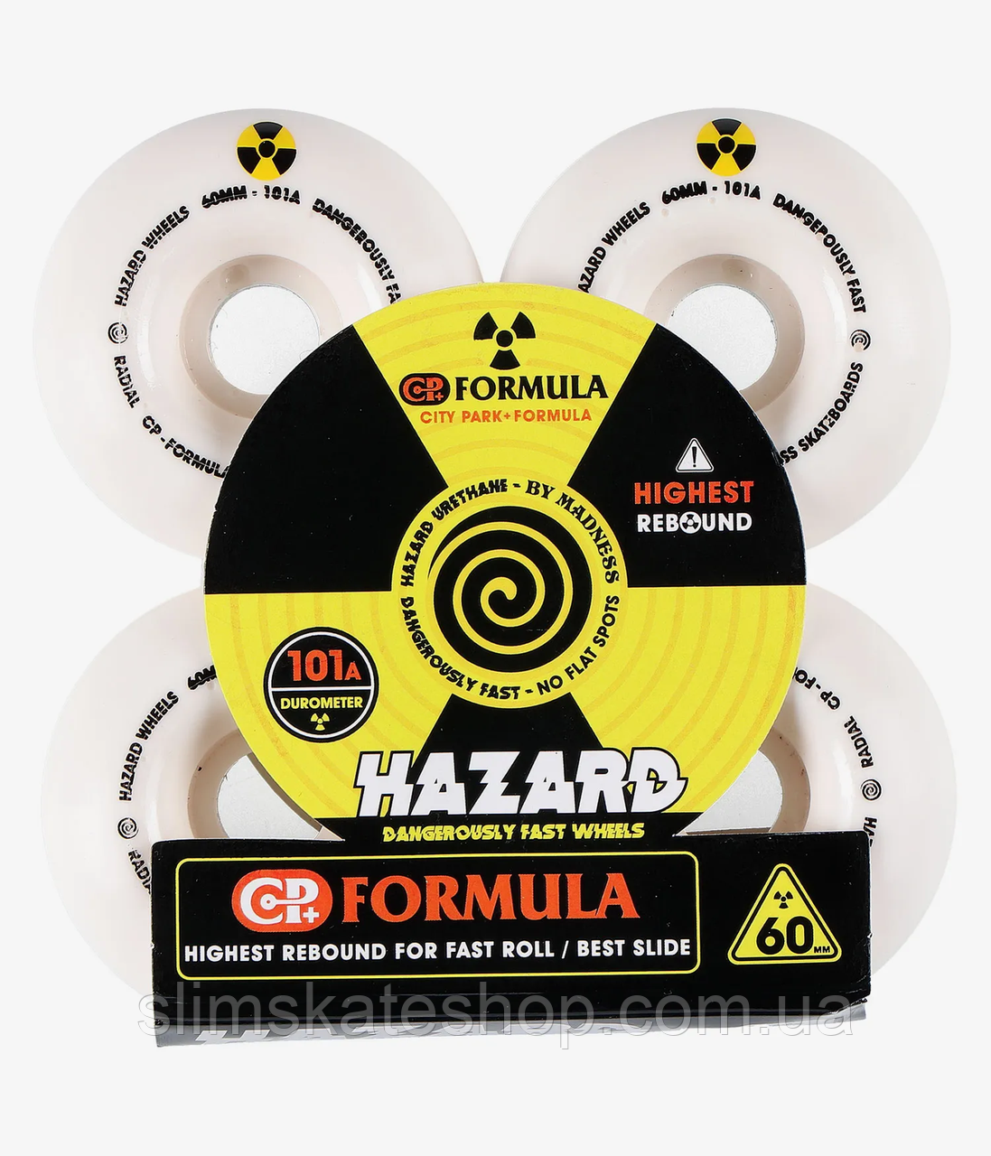 Колеса для скейту Hazard Swirl CP+ Radial White 60mm 101a