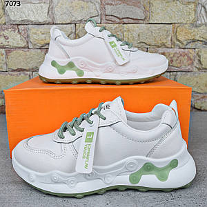 Кросівки жіночі демісезонні Захар-Gold, Білі кросівки екошкіра + текстиль 37
