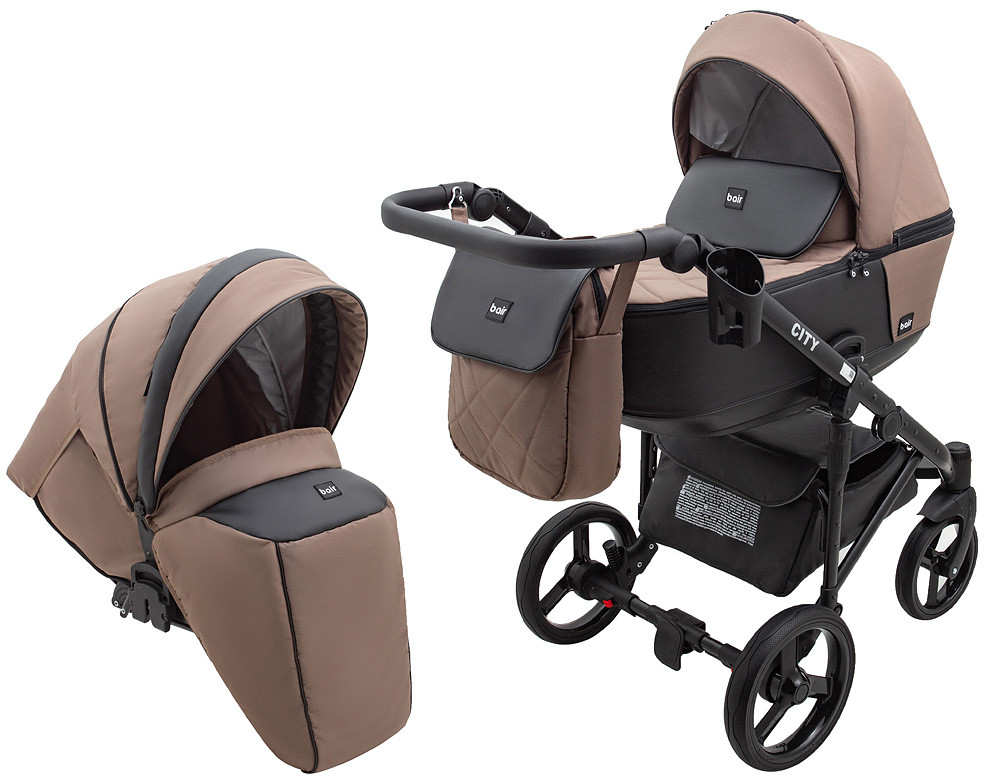Коляска 2 в 1 Bair City Soft 273 капучино / чорний, фото 1