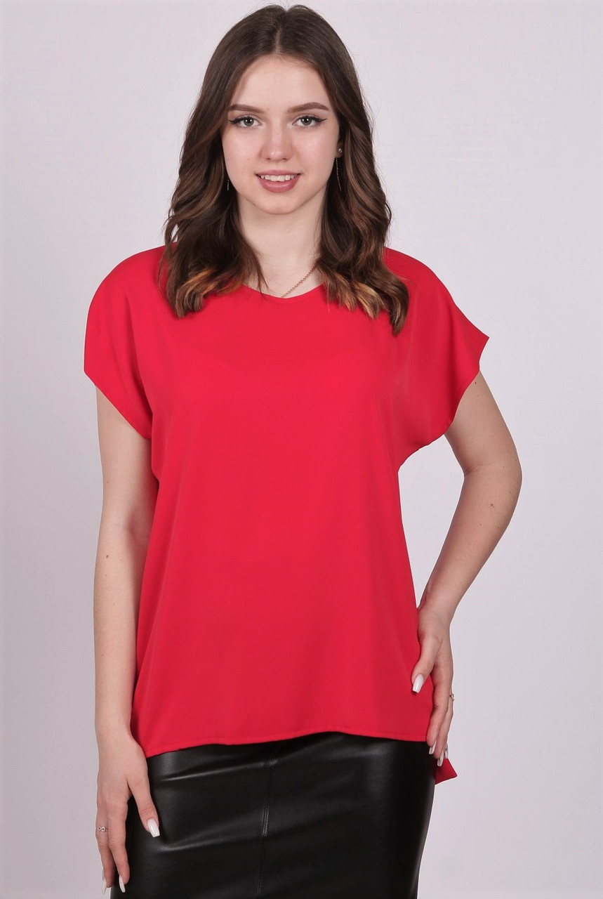 Блузка жіноча легка літня Актуаль 0071 софт червоний, 52
