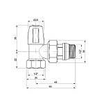 Кран радіаторний Icma 1/2" з антипротечкой кутовий без ручки №805+940, фото 3