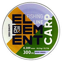 Леска для ловли рыбы, ZEOX Element Carp Moss Green, 300м, сечение 0,309мм
