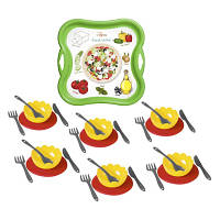 Новинка Игровой набор Tigres набор столовой посуды Салат на подносе желтый (39898) !