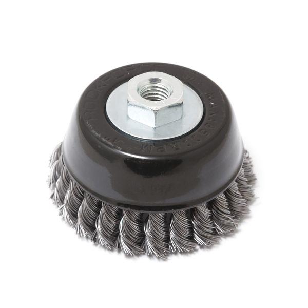 Кордщітка чашеподібна сталева кручена для КШМ 100мм, в блістері, фото 1