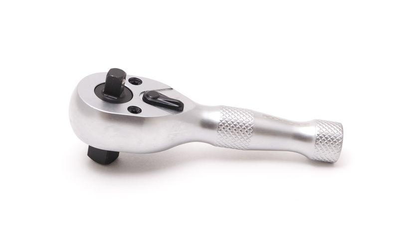 Тріскачка 3/8"- 1/4"(72зуб.) реверсивна двостороння коротка з накаткою L-100мм