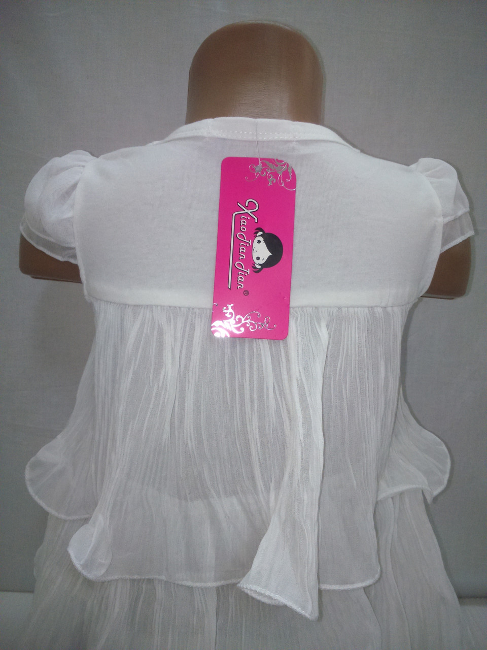 Платье нарядное белое с оборками для девочек 2 лет - фото 4 - id-p312591225