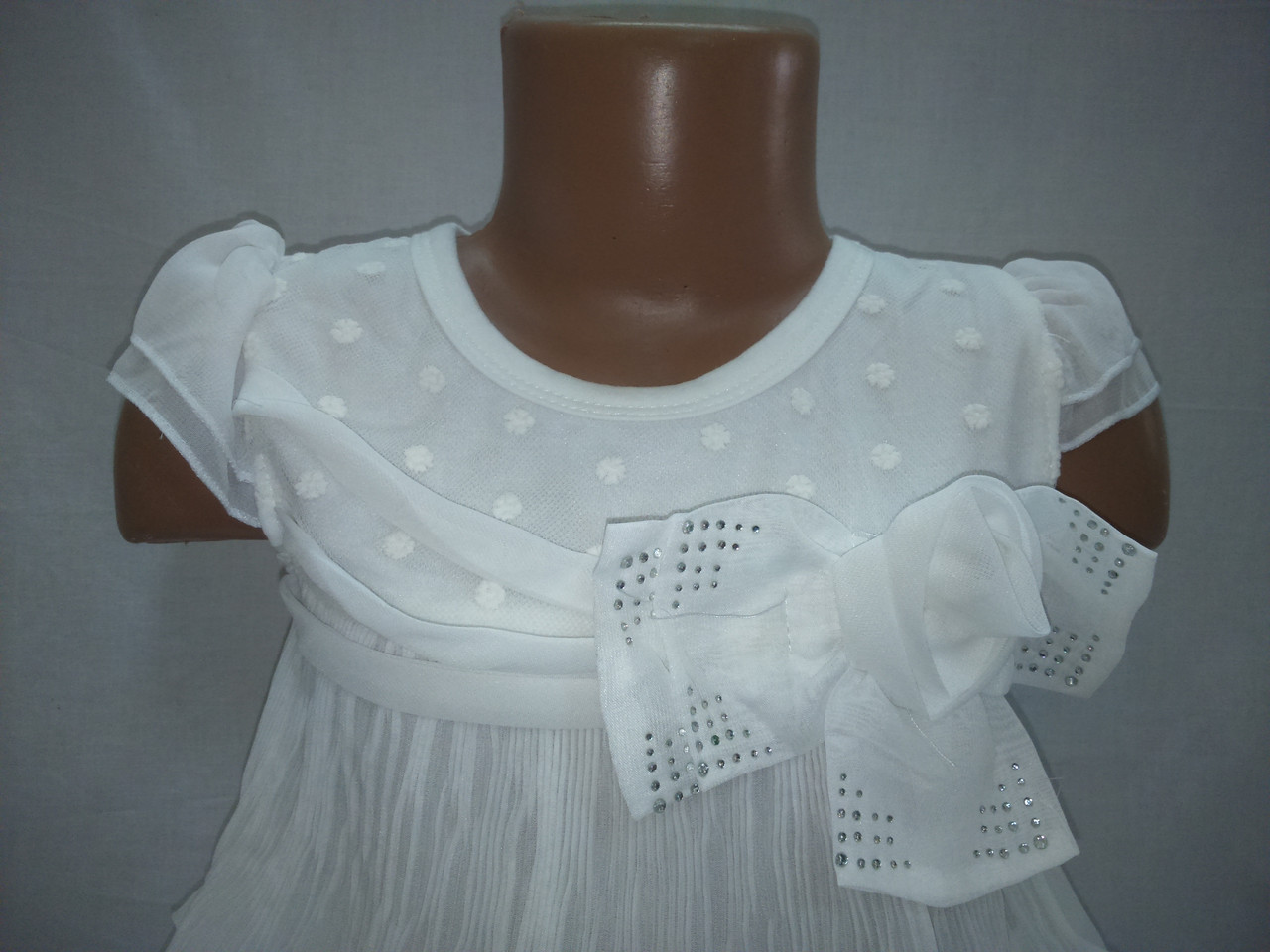Платье нарядное белое с оборками для девочек 2 лет - фото 2 - id-p312591225
