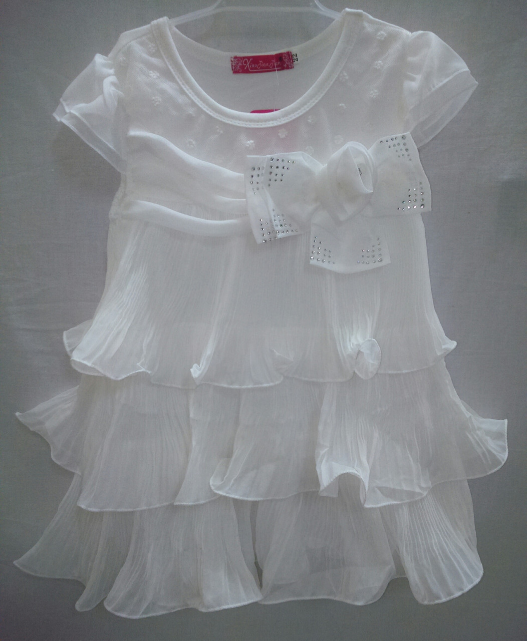 Платье нарядное белое с оборками для девочек 2 лет - фото 5 - id-p312591225