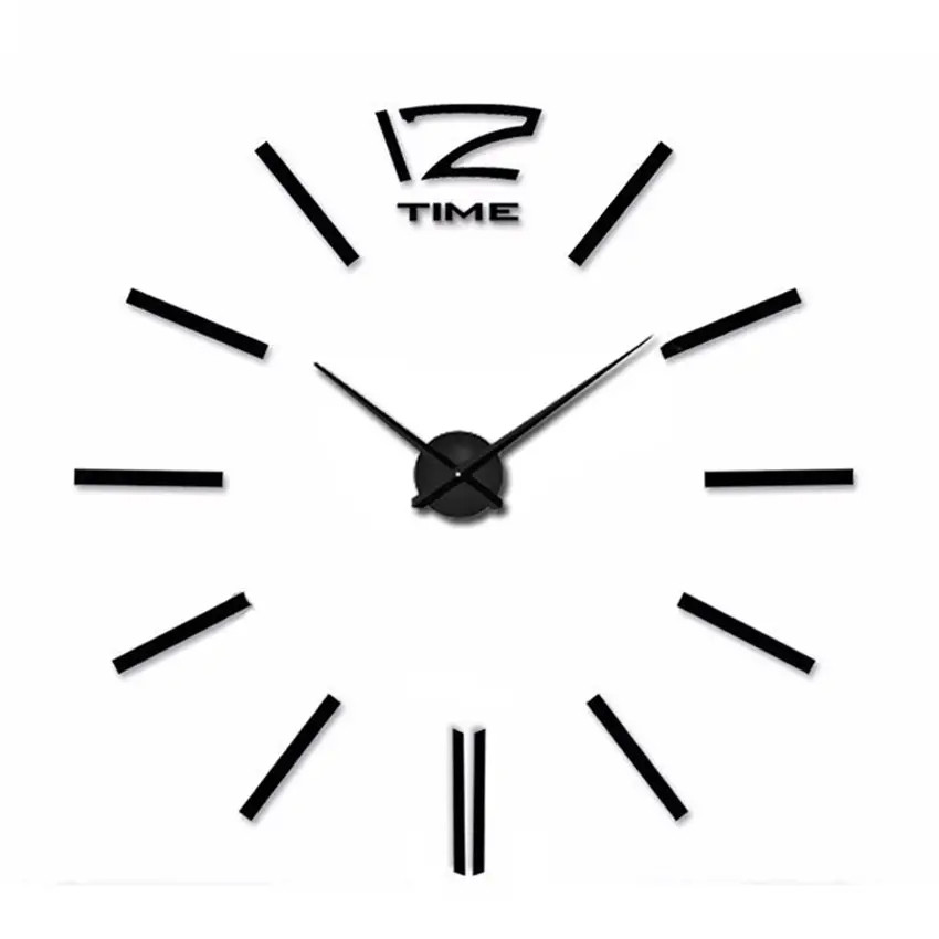 Великі настінні 3D-годинник Diy Clock 70-150 см Чорний 001