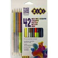 Карандаши цветные ZiBi трехгранные 42 цвета (ZB.2443) - Топ Продаж!