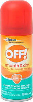 Аерозоль ОФФ OFF smooth and dry від комарів, гедзів і мошок 100 мл