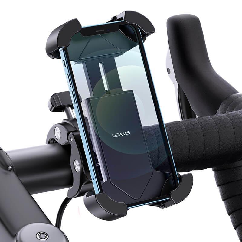 Тримач телефона для мотоцикла та велосипеда на кермо Usams Cycling Shockproof Phone Holder US-ZJ064 Black