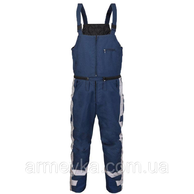Штани напівкомбез модульний (знімні підтяжки) синій кордура+кевлар, оригінал Нідерланди, фото 1