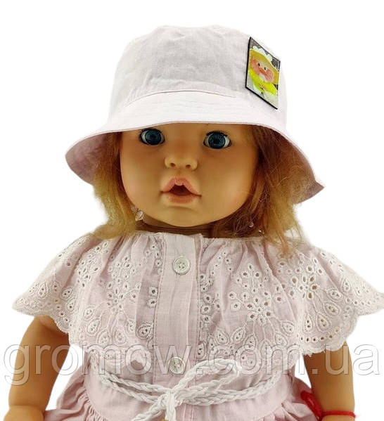 Панама дитяча 50-й розмір бавовна для дівчинки панамка головні убори рожевий (ПД182), фото 1