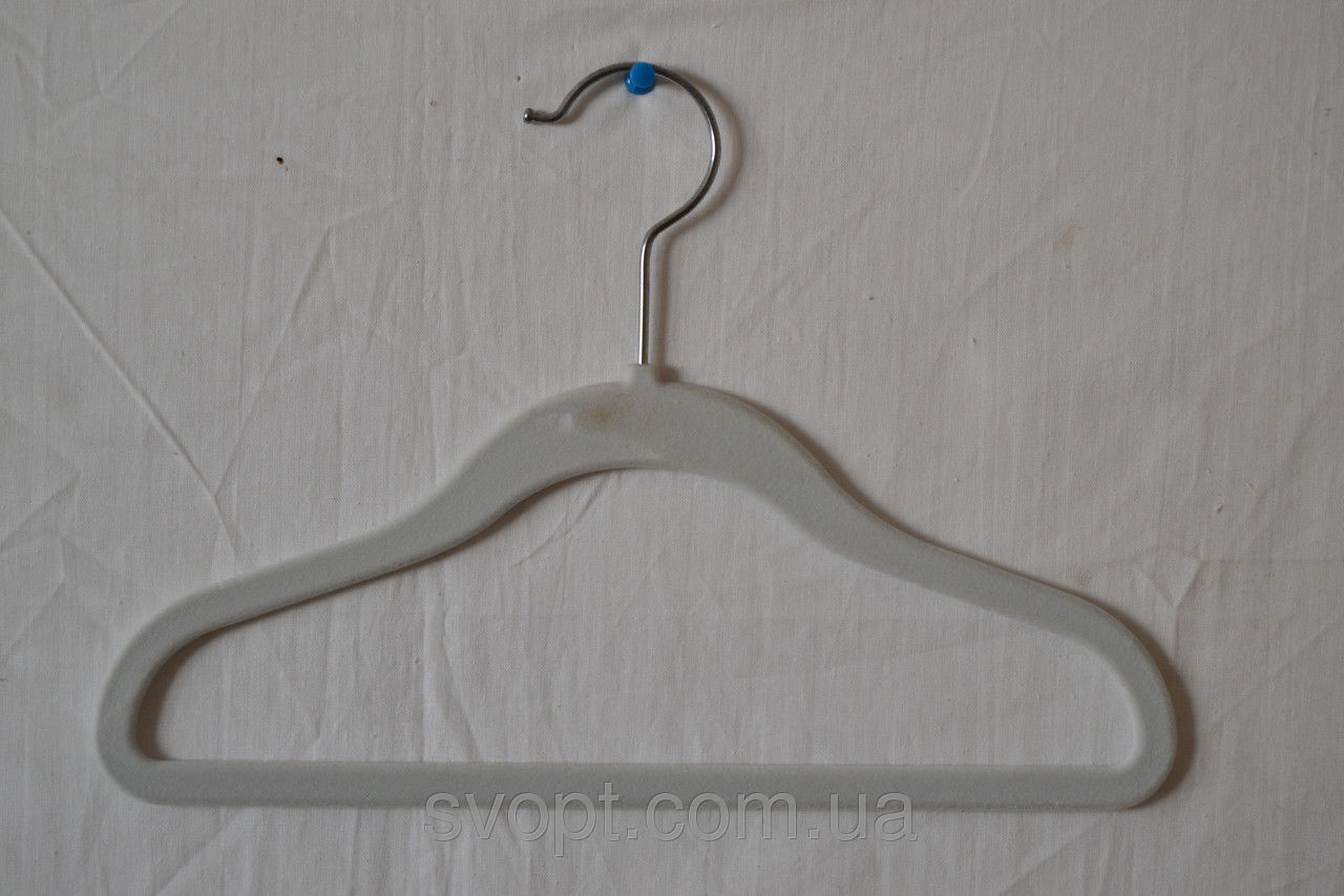 Вішалка оксамит біла 21x30 см, фото 1