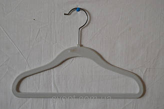 Вішалка оксамит біла 21x30 см