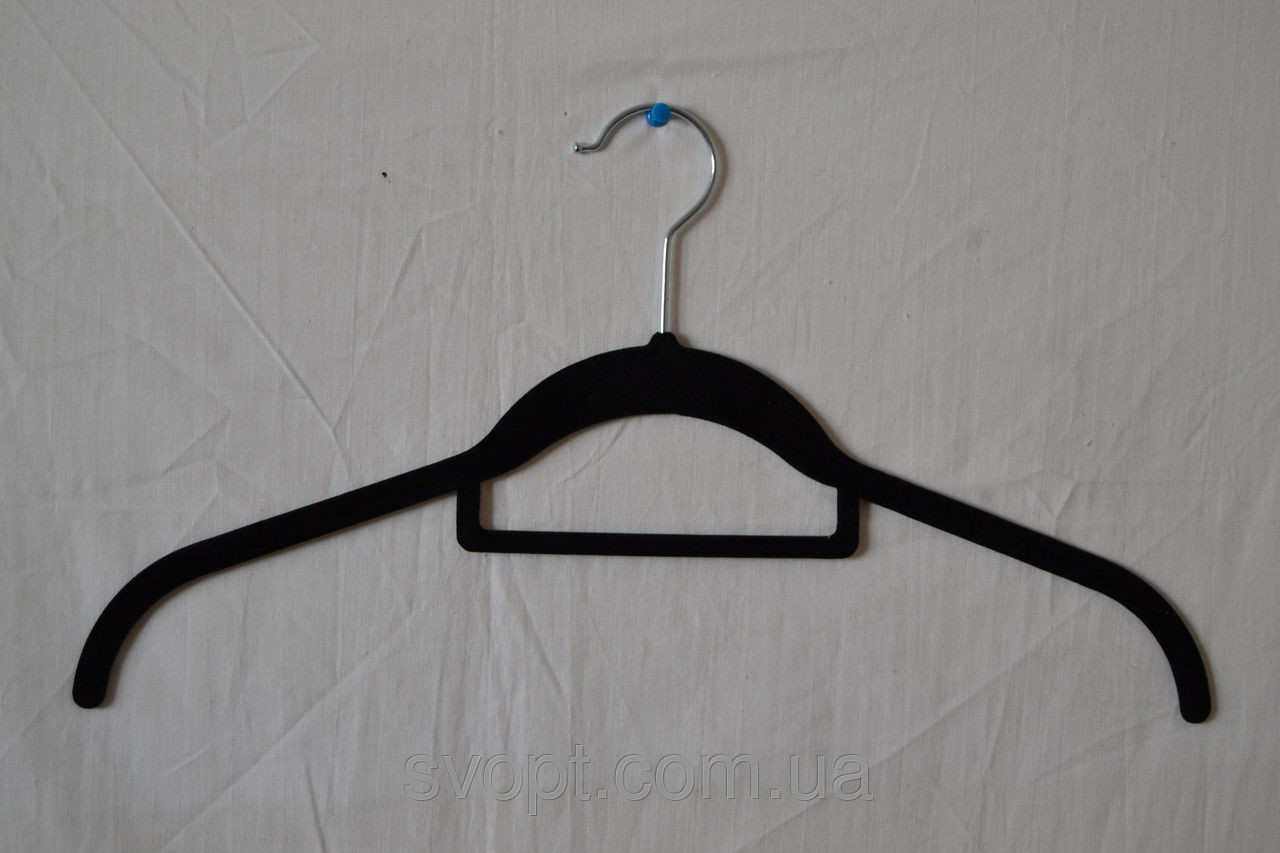 Вішалка оксамит чорна 23x42 см, фото 1