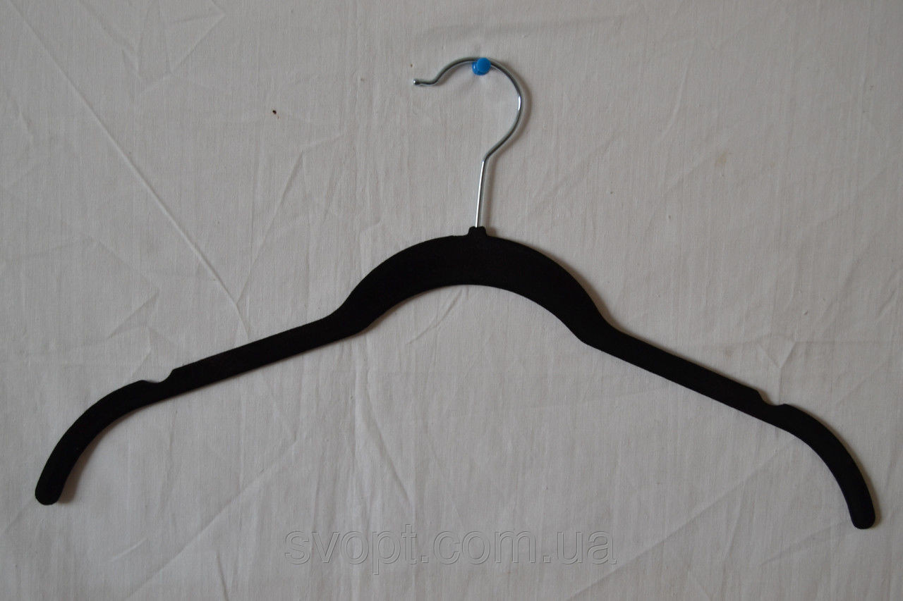 Вішалка оксамит чорна 24x42 см, фото 1