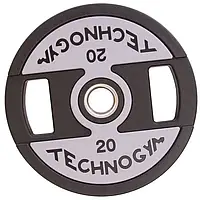 Диск обрезиненный 20 кг на гриф 50 мм TECHNOGYM диск металлический
