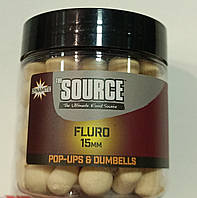 Бойлы Dynamite Baits The Source White Fluro 15 мм 100 g (DY056) Pop-up/ dumbells