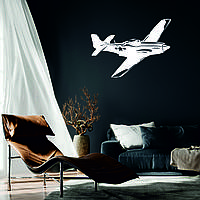 Декоративное настенное Панно «Самолет», Декор на стену 90*65 см, Белый, Ручная работа