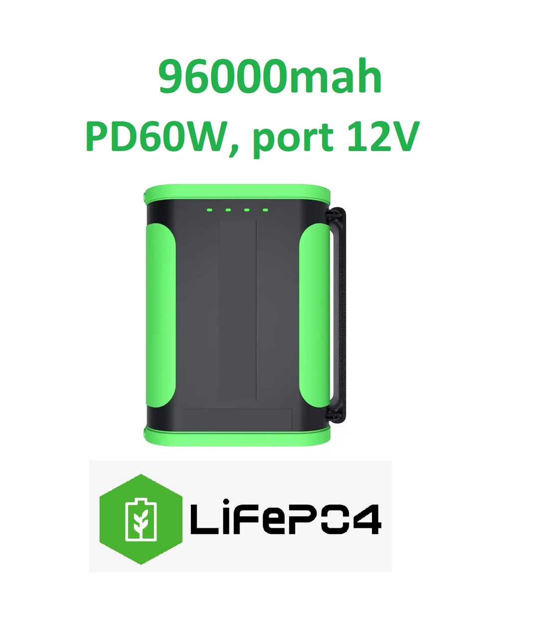 Потужний повербанк 96000mah, повербанк 12V USB-C PD60W, LifePO4 батарея. Fox Halo power pack 96K