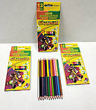 Олівці кольорові Пегашка, 12 олівців, 24 кольори (двосторонні), ТМ Marco (1011-12), фото 4