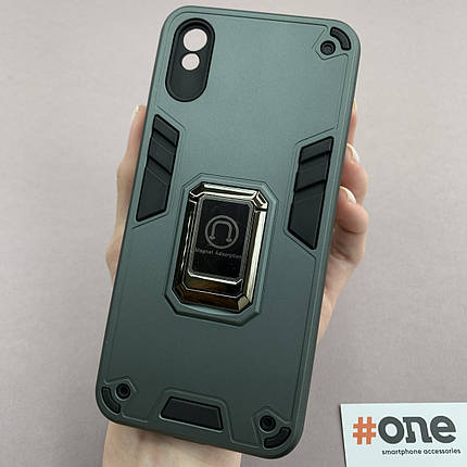 Чохол для Xiaomi Redmi 9A протиударний чохол з магнітною пластиною на сяомі редмі 9а зелений c6u, фото 1