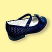 Дитячі туфлі для дівчинки, синього кольору, замшеві, класичні, для школи р. 26-31, фото 2
