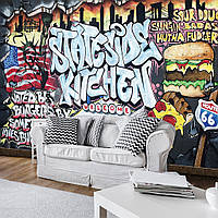 Флизелиновые фотообои на стену 312x219 см Лучшие бургеры с граффити (2154VEXXL)+клей