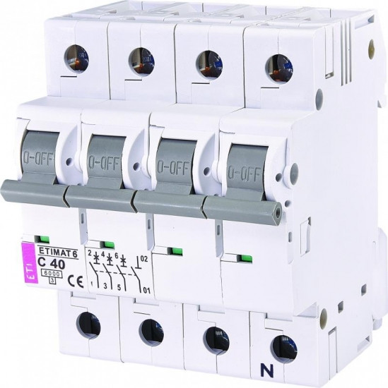 Автоматичний вимикач ETI ETIMAT 6 3p+N C 40А (6 kA)