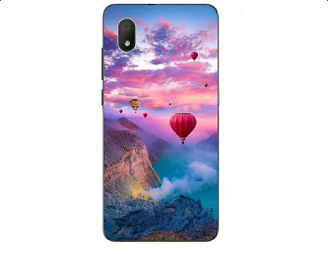 Силіконова накладка (бампер) з принтом для смартфона ZTE Blade A3 2020 / Чорна, фото 1