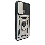 Накладка ударостійка з тримачем і захистом камери для Xiaomi Redmi 10C / Серебристий, фото 2