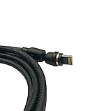 Магнітний кабель USLION 2 в 1 / Lightning (Iphone) - USB / 540 градусів / Круглий / 100 см. / Чорний, фото 5